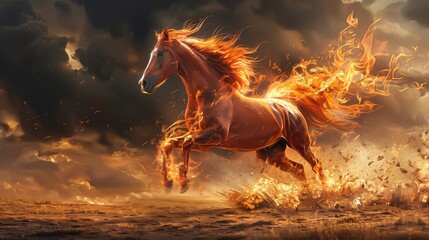 Obraz premium A beautiful horse on a plain