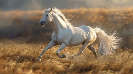 Obraz na płótnie Canvas A beautiful horse on a plain