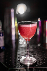 Red alcoholic cocktail 