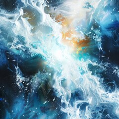 Explosive waves of cosmic energy. Abstract colored background.
