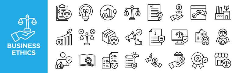 Business Ethics icon set for design elements