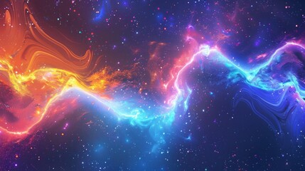 Fototapeta premium Explosive waves of cosmic energy. Abstract colored background.