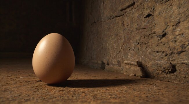 Surrounded by silence, the egg exudes an air of mystery, inviting speculation about its origin and purpose. Is it a relic of an ancient civilization, preserved through the ages? Or perhaps it holds th