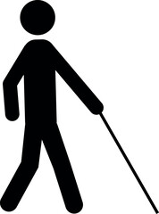 Blind person walking sign. Disability signs and symbols. - obrazy, fototapety, plakaty