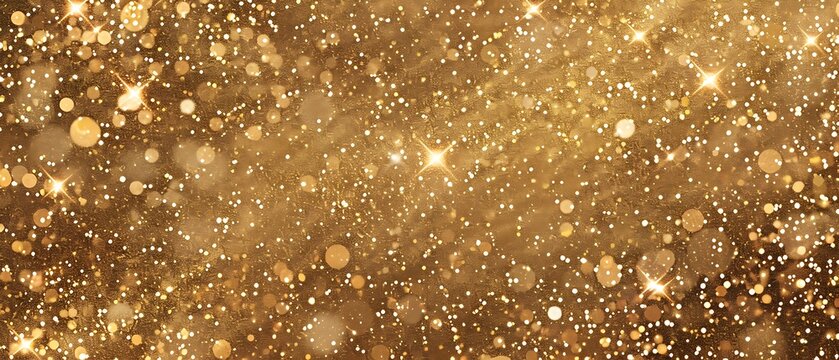 A shiny golden glitter texture  or gold sparkle with a seamless pattern elegant background. Gold shiny abstract background. Christmas, birthday, wedding, decorative, graphics resource. Generative AI