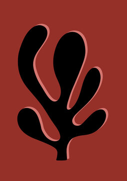 Floral plant illustration with simple design