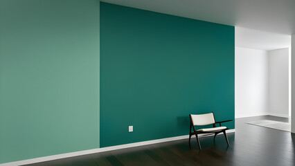 Interior design image of a space with impressive green walls. generative ai.