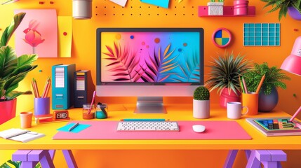 Graphic resources: A vibrant and colorful graphic design studio