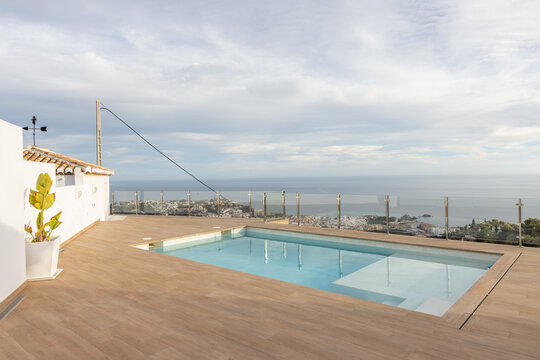 house with pool on the tropical coast