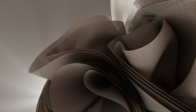 Abstract beige background with layers of textile