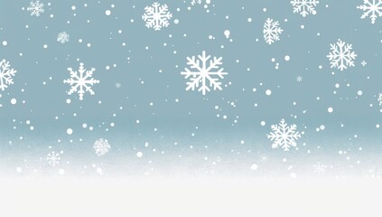 Naklejka na ściany i meble background with snowflakes, a light blue and white color scheme a minimalist and simple composition against a flat background Generative AI