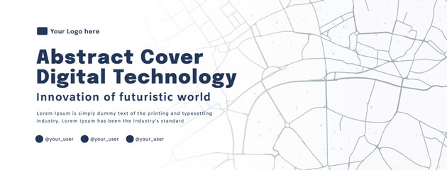 Digital technology poster cover speed connect dark white background, cyber information, abstract communication, innovation future tech data, internet network connection, Ai big data blend illustration