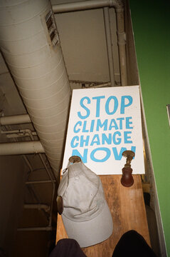 A climate change sign