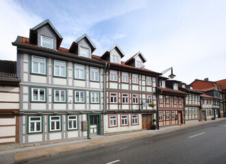 Historical architecture in Wernigerode, Saxony Anhalt - Germany