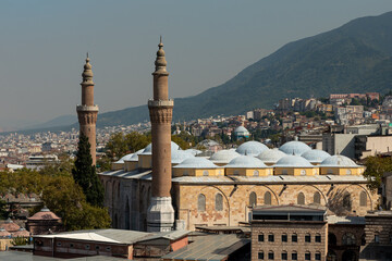 Naklejka premium Bursa Grand Mosque or Ulu Cami is the largest mosque in Bursa , It was built by the Ottoman Sultan Bayezid I. between 1396 and 1400