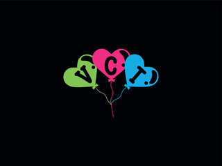 Letters VCT Heart Logo Art