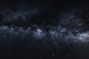 Fototapeta na wymiar Starry night sky, full of stars, deep black background, long exposure photography