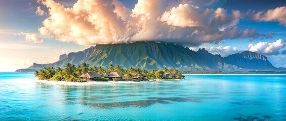 French Polynesia, Tahiti, South Pacific. - obrazy, fototapety, plakaty