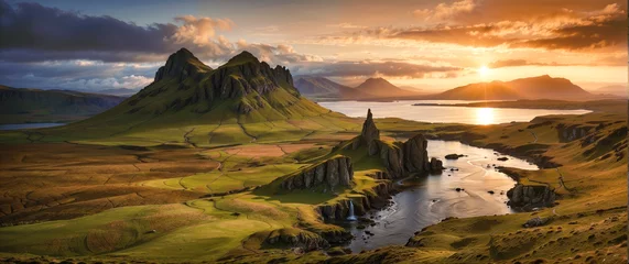 Deurstickers Magnificent Isle of Skye sights of Scotland © AlenKadr