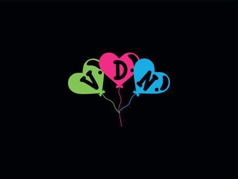 Creative VDN Love Heart Balloon Logo
