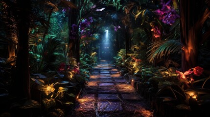 Celestial Entrance Illuminated Path to Paradise