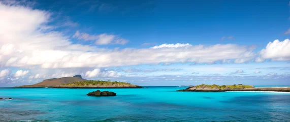 Crédence de cuisine en verre imprimé Bora Bora, Polynésie française Amazing white beaches of the island of Mauritius.
