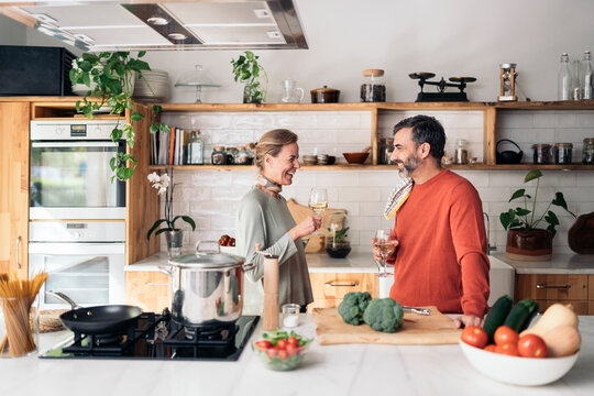 Couple in a joyful Moments Cooking Together