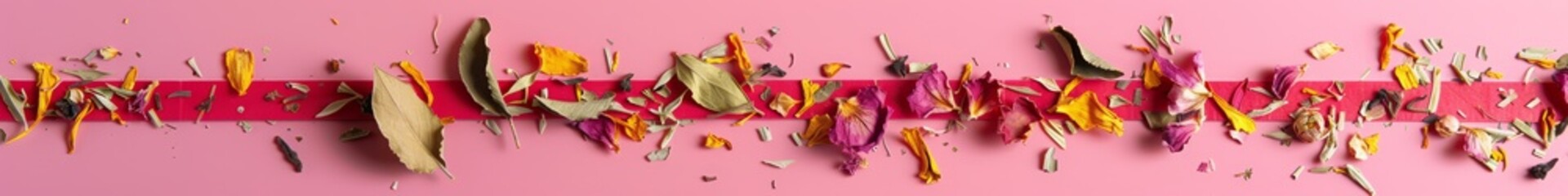 leaves dry flowers of herbal tea background.