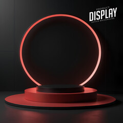 3D rendering abstract gold platform podium product presentation backdrop