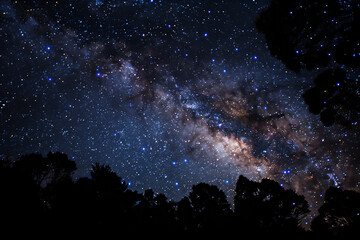 Starry night sky, dark background, many stars, black color