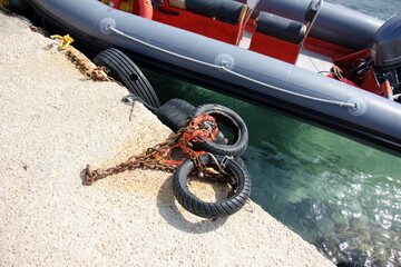 A pier on the shore for mooring boats and yachts.