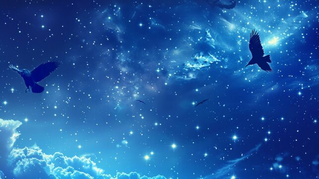 Shamanic Constellation with Wolf, Raven, and Bear