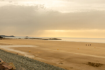 Sunset by the ocean, Atlantic Ocean in France
