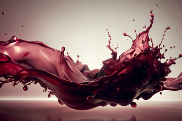 Dynamic dark cherry liquid splash, embodying motion and vitality, ideal for impactful visual content