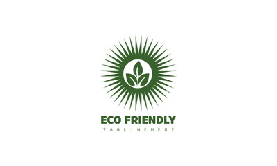 Eco friendly logo made with leaves
