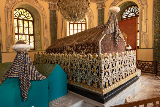 Bursa, Turkey - September 17 2022 : Founder of Ottoman Empire, Osman Gazi's Grave (Turbe)