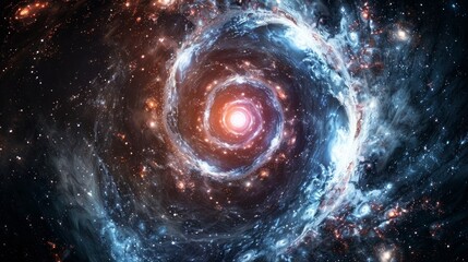 Spiraling Galaxy Embodying Historical Epochs - obrazy, fototapety, plakaty