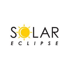solar eclipse text logo design vector flat - obrazy, fototapety, plakaty