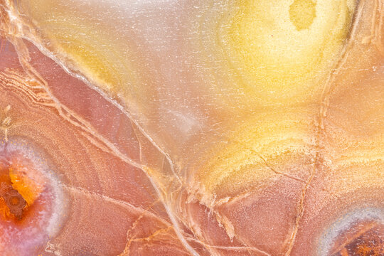 Red And Yellow Laguna Agate Closeup  