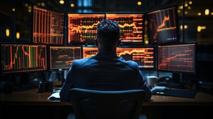Obraz premium Modern Stock Trader in Action