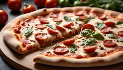 realistic image of pizza