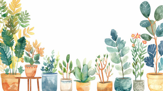 Summer Garden Vibes in watercolor - wallpaper