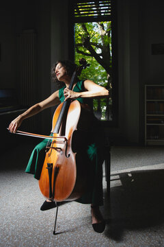 Woman playing the cello