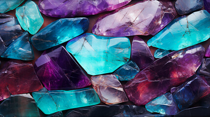 Abstract background with multi-colored precious and semi-precious stones effect texture