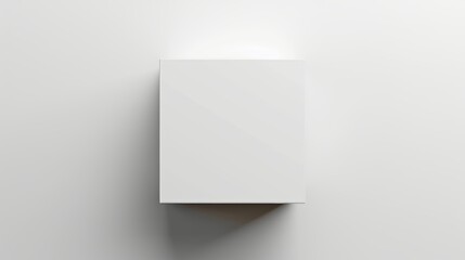 Blank white cube from the top front far side angle. 3D illustration isolated on a white background. - obrazy, fototapety, plakaty