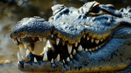 An aggressive alligator's jaw