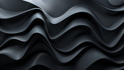 3D render of  a black abstract background with curve