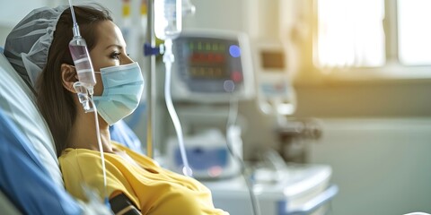 Patient receiving immunotherapy treatment harnessing bodys immune system to combat diseases. Concept Immunotherapy, Cancer Treatment, Immune System Support, Disease Therapy, Patient Care