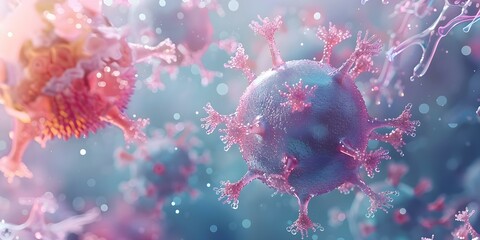 Harnessing the Healing Power of Immunotherapy: How Science Utilizes the Body's Immune System to Fight Diseases. Concept Immunotherapy, Cancer Treatment, Immune System, Medical Breakthroughs - obrazy, fototapety, plakaty