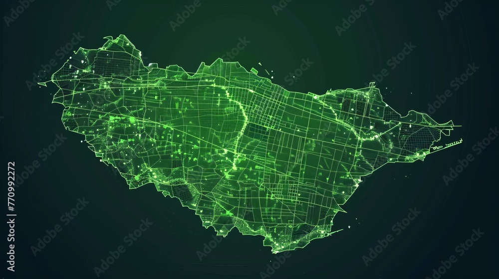Poster isolated green modern iraq map on dark background. iraq symbol for your web site design map.